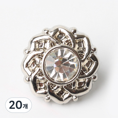 泰德布朗 波賽頓 12mm 鈕扣, 銀色, 20個