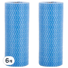 KOVIRA 흡수력 좋은 찢어 빨아쓰는 행주 블루 25 x 30 cm, 6개, 1개입