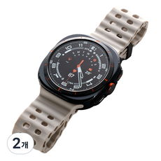 NUART Galaxy Watch Ultra 相容 Aqua 矽膠錶帶, 2個, 星光色