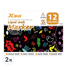 東亞PMS 水溶性螢光白板筆 3mm, 12色, 2個