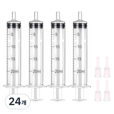다온셀렉트 무한잉크 충전 석션팁 포함 석션주사기 20ml, 혼합색상, 24개