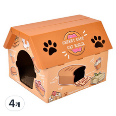 퍼플펫 고양이 박스하우스 골판지 스크래쳐 숨숨집, 케이크 하우스, 4개