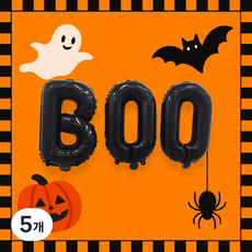 살림온 BOO 레터 데코 풍선, 블랙, 5개