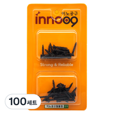 이노공구 목재용 흑색 코스나사 2종 세트 25mm 32mm 40pcs NIT303, 100세트