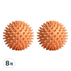 多功能刺蝟按摩球 6cm, 橘色, 8個