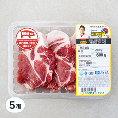 포크밸리 목심 1등급이상 구이용 (냉장), 600g, 5개