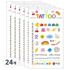 Petit 迷你紋身貼紙 TS003, 彩虹塗鴉, 24個