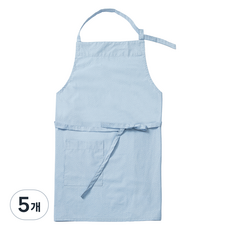JAJU(자주) 간편하게 사용하는 방수 도트 앞치마, 5개, 블루