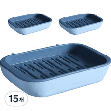 Toptu 免鑽孔 排水良好 浴室廚房肥皂架, 15個, 藍色