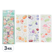 푸트로랩 핸드북 스탬핑 스티커 세트, 과일, 3세트