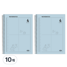 핑크풋 3000 4분할 수학 연습장, 블루, 10개