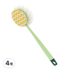 日常大師 沐浴球 + 搓澡潔淨身體刷, 1入, 綠色, 4個