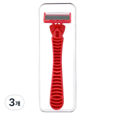 마켓링 여성용 러블리 면도기 레드, 3개, 1개입