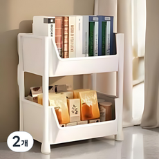 Birevo 零食收納移動式塑膠2層收納櫃 27 x 17 x 33 cm, 2個, 白色