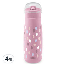 누크 미니미 Flip 2in1 빨대 드링킹컵, 450ml, 4개, 핑크