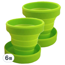 葉子小舖 隨身攜帶矽膠摺疊漱口水杯, 顏色隨機, 6個