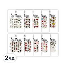 孩童指甲貼 10款入, 混色, 2組