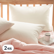 지베딩 자연주의 40수 베개커버 + 베개솜, 바닐라, 2세트
