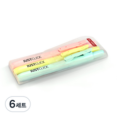저스트클릭 마일드 형광펜S 3종 세트, 옐로우,핑크,민트, 6세트