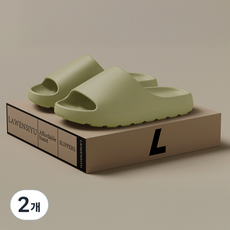 ARTJOY EVA 厚底緩震拖鞋 3.5cm, 綠色, 2個
