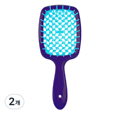 OWYGU 清爽髮梳, 2個, 天藍色 + 藍色手柄