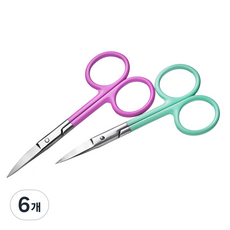 미성메탈 라운드처리고급코팅핸들네일가위, 랜덤 발송, 6개