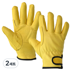 HANWOO 焊接氬氣羊皮雙層皮革手套 雙手穿戴組, 2套, 黃色
