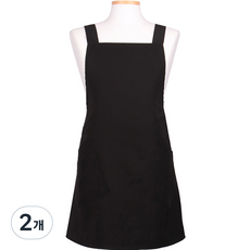 로사홈 피치스킨 엑스자 앞치마 벨크로 L, 2개, 검정