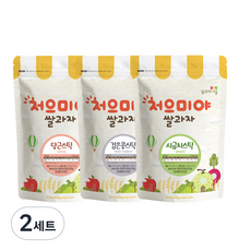 Ssalgwaja 米餅村 米餅村莊條裝餅乾 3種組, B(胡蘿蔔、黑豆、菠菜), 40g, 2套