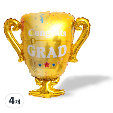 WOW PARTY KOREA 獎盃氣球 大, 混合顏色, 4個