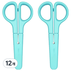 델리 심플 안전캡 가위 126mm 6021, 블루(6021_BL), 12개