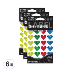 Petit 彩色分類用標籤貼紙 HR342A, 6個