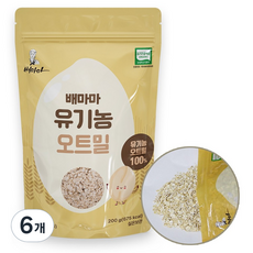 Baemama 孩童副食品即食燕麥片, 200g, 6個