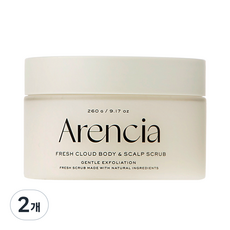 아렌시아 프레시 클라우드 바디 앤 스칼프 스크럽 화이트티 앤 네롤리, 260g, 2개