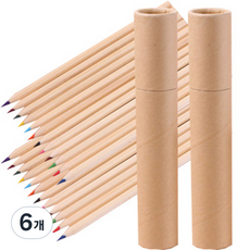 더조넷 심플 크라프트 색연필 중, 6개, 12색