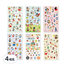 플라잉웨일즈 짱구는못말려 컨셉 스티커 ver2 6종세트, 혼합 색상, 4세트