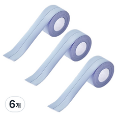 블럭마트 욕실 주방 곰팡이방지 테이프 블루 3.2m x 2.2cm, 6개