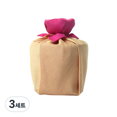 솔트리 3년묵은 구운 천일염 원형통 + 꽃봉오리매듭 포장 보자기 꽃분홍금비, 280g, 3세트