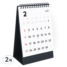 워너디스 2025 비기닝 심플 데스크 캘린더 B6 세로형, 블랙, 2개