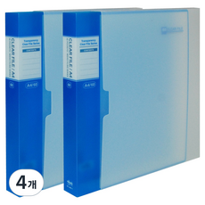 마이다스 투명화일 UV인쇄 케이스 A4 60p, 청색, 4개