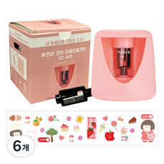투코비 코마 DIY 데코 자동연필깎이 TC-M3, 핑크, 6개