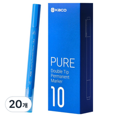 KaCO Pure 雙頭油性奇異筆, 20個, 藍色