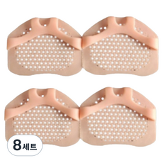 Jumolly 前腳掌保護矽膠墊 輕薄膚色 雙腳穿戴套組, 8套