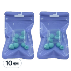 미소로운 비행기 수면 실리콘 귀마개 2p + 이어캡 4p + 케이스 세트 민트그린, 10세트