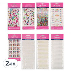 Uniart 珠珠貼紙10款套組 5號 S034, 混色, 2套