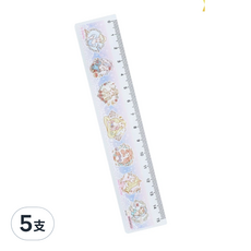 sun-star 卡通直尺 15cm 厚0.5 x 16.4 x 3.6cm 18g, 迪士尼粉彩公主, 5支