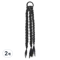 Nalli Sisters 局部假髮 Y2K風格編織接髮 45cm, 2個, 純色自然黑