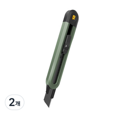 델리 공구 홈시리즈 ABS 블랙 컷터칼 대 HT4018, 그린, 2개