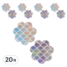 Kelbon特別圖案胸貼 白色 銀箔花, 20個