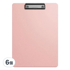 文件平板夾A4 31 x 22 x 0.25cm 夾子顏色隨機, 櫻花粉, 6個